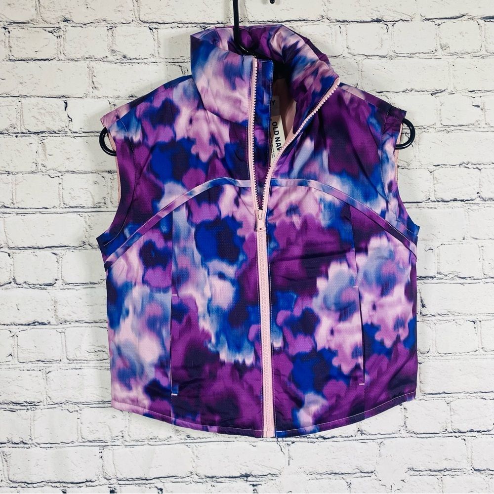 Old Navy Girls Purple and Blue Water-Resident Full Zip Vest Size XL 14-16